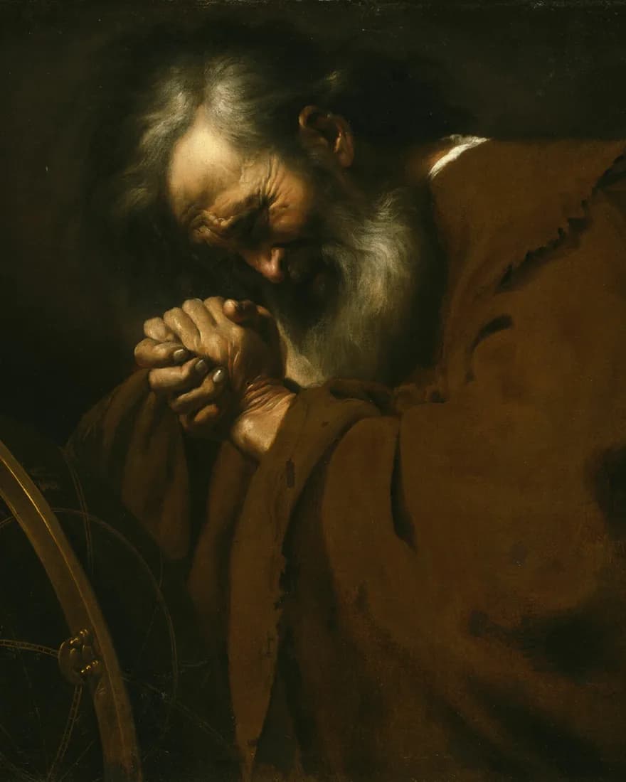 Heraclitus, the Weeping Philosopher, da escola espanhola, c. 1630